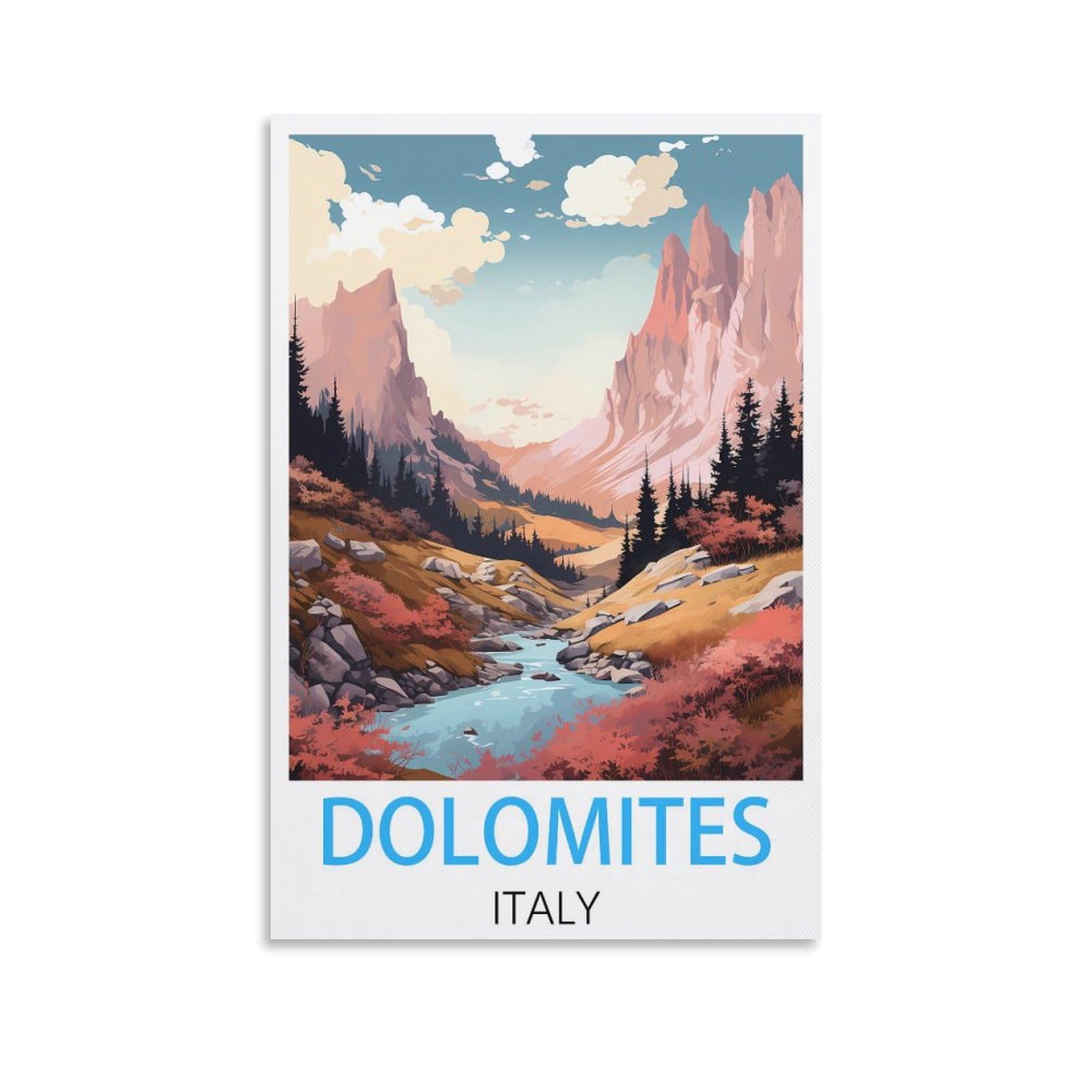 Vintage Metal Tin Signs Dolomites Italy Metal Wall Art Bar Sign for Kitchen Pubs Coffee Metal Wall Decoration 20x30cm