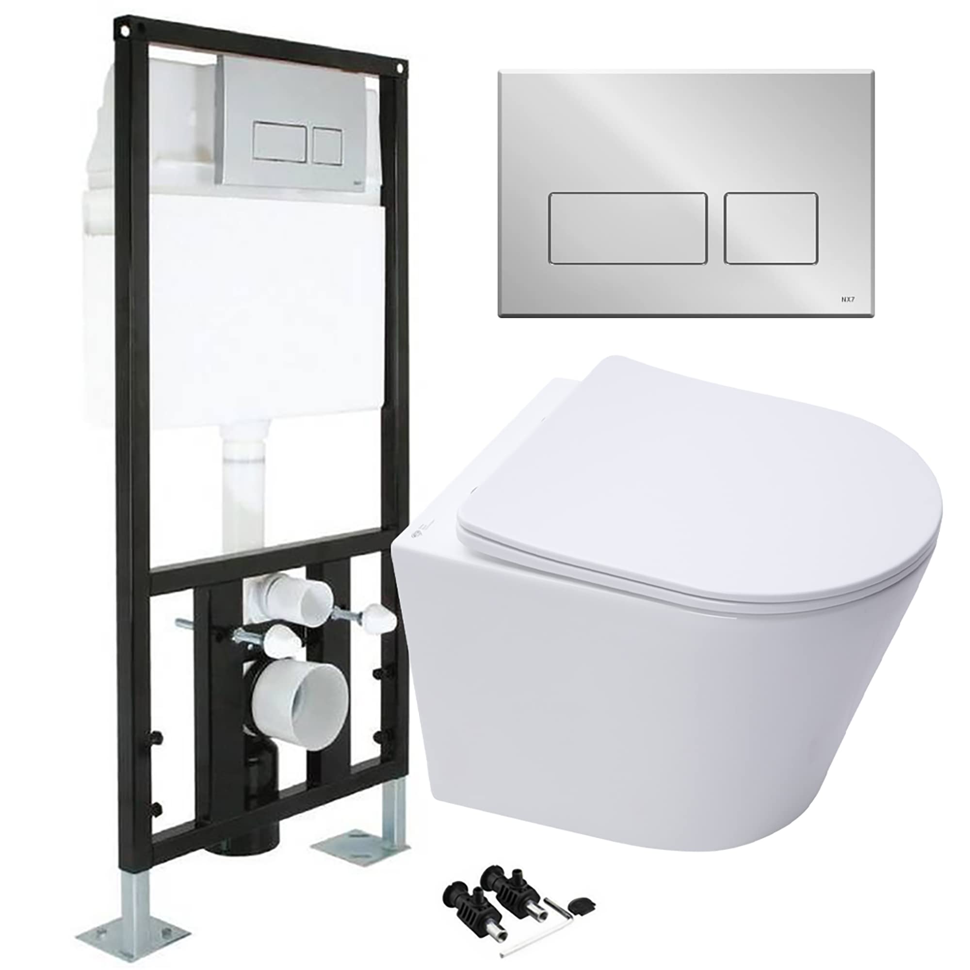 Buy 1.2m Wall Hung Concealed Cistern WC Frame & ECO Rimless Wall Hung