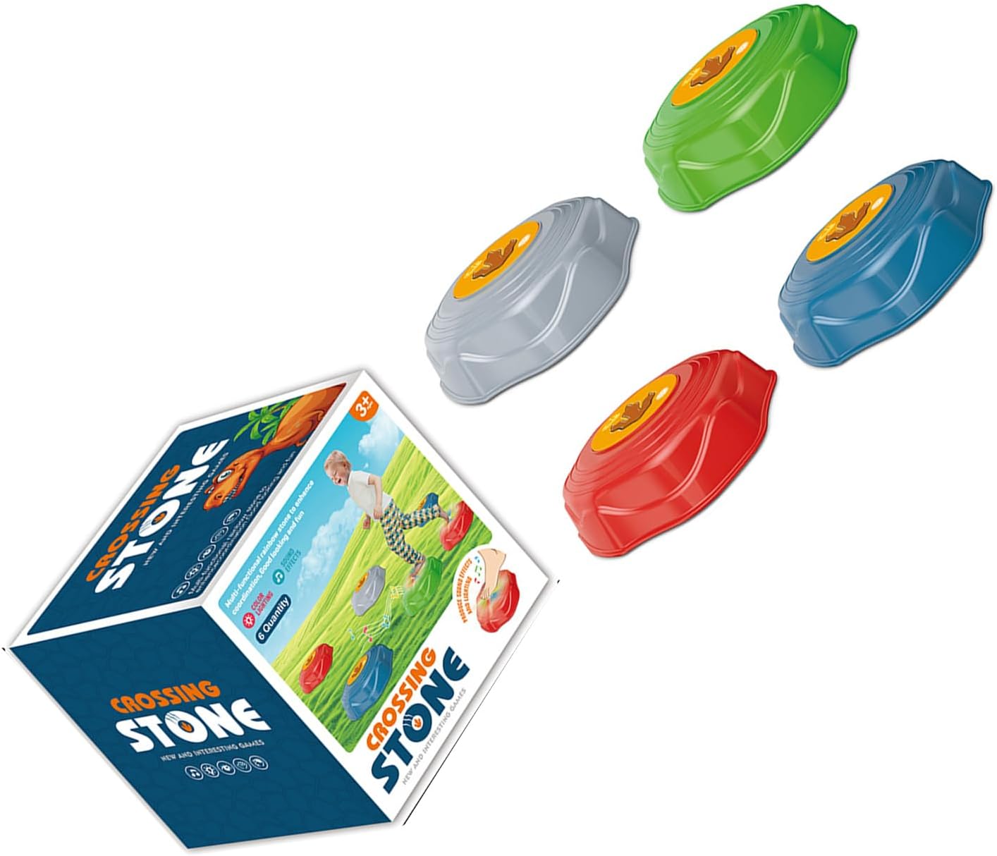 6pcs Fitness Stepping Stones Pieces with Dog Patterns Encourages Active Play and Learning Glowing Footstep Dolls