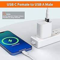 Vista 27 de JXMOX USB to USB C Adapter 4-Pack,USB C Female to A Male Charger Type C Converter for Apple Watch Ultra iWatch 8 SE,iPhone 16 15 14 13 12 11 Plus