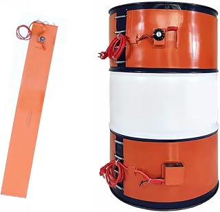 Drum Heater Pail Barrel Band, Silicone Rubber Oil Drum Heating Belt with Adjustable Thermostat(30L 250X 900mm)