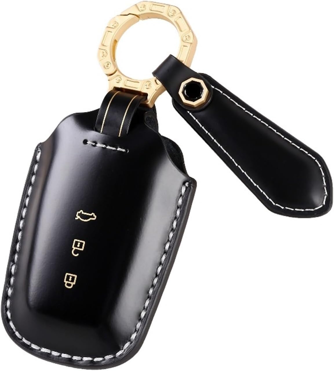 Genuine Leather Key Case Cover Protective Shell Keychain Compatible with Toyota Highlander Avalon 2024 Car Accessories(Type A 3Buttons -6)