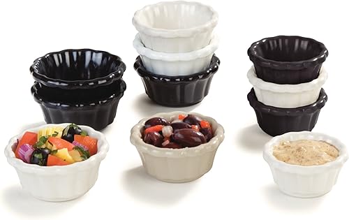 Miniatura 6 de Carlisle FoodService Products 4394202 Ramequín festoneado de melamina, 1 oz, blanco