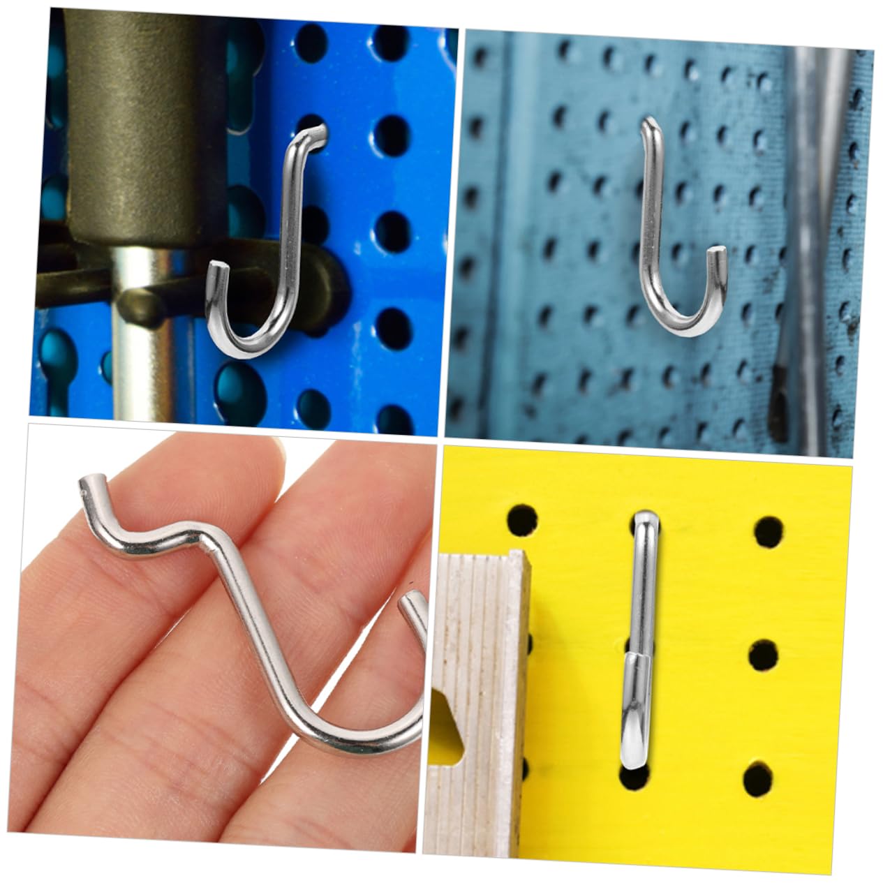 FUNOMOCYA Garage Pegboard Hangers 10 Pack Metal Utility Hooks Strong Iron Hooks for Tool Storage Simple Installation Organize Your Space