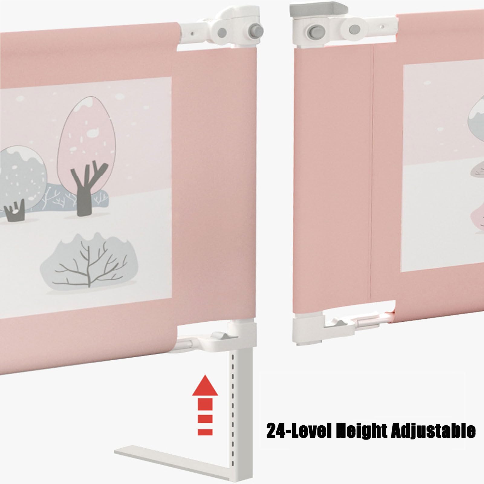 Barandillas de Cama para niños pequeños, Extra Altas con 24 Niveles de Ajuste de Altura, Modelo Mejorado de barandillas de Seguridad para Cama Infantil, Especialmente diseñadas par