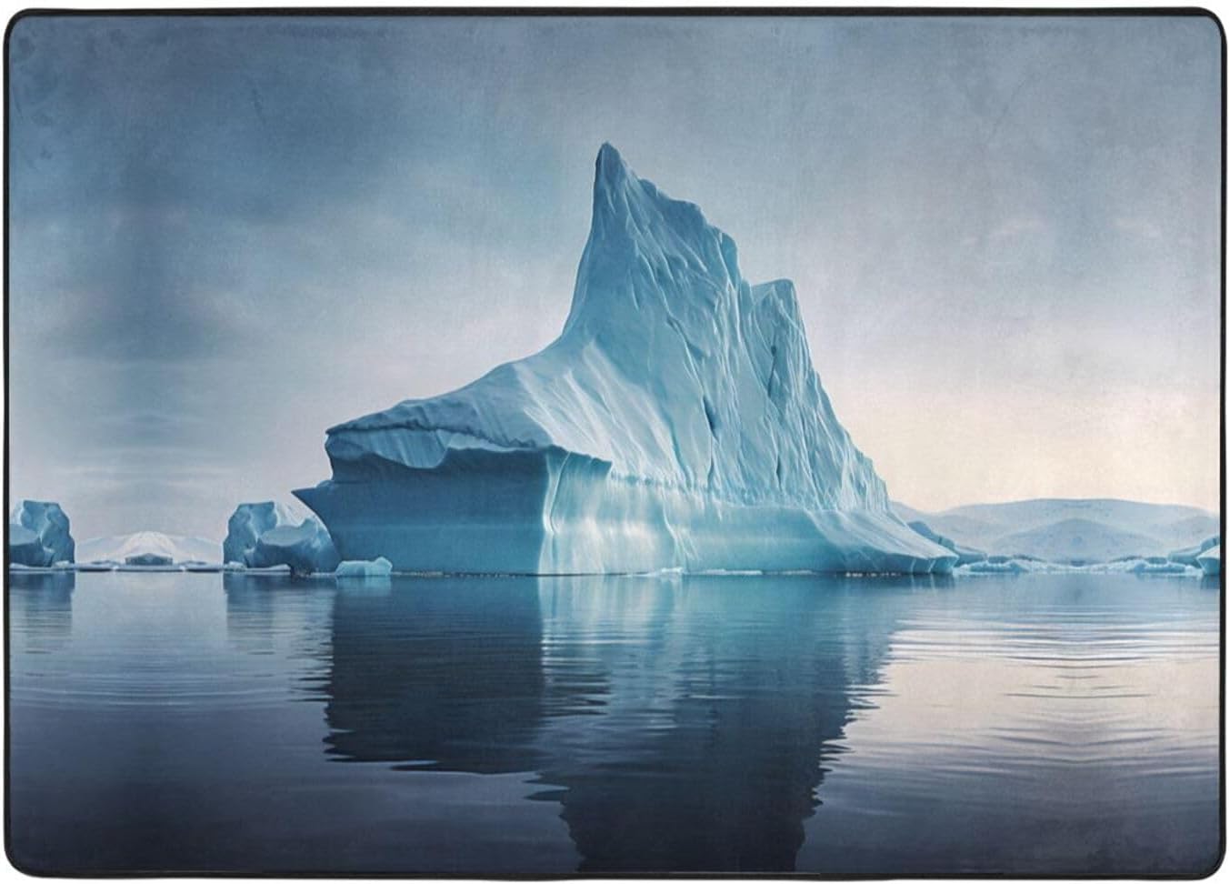 Icebergs Printed Flannel Floor mat 80x58 inches for Bedroom, Living Room, Study Room Decorative Carpet