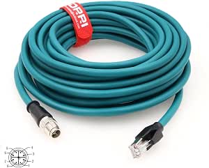 DRRI Cavo Ethernet Cat6a M12 A RJ45 2 Metri, Compatibile COGNEX Ccb-84901, IP67, Per Applicazioni Industriali