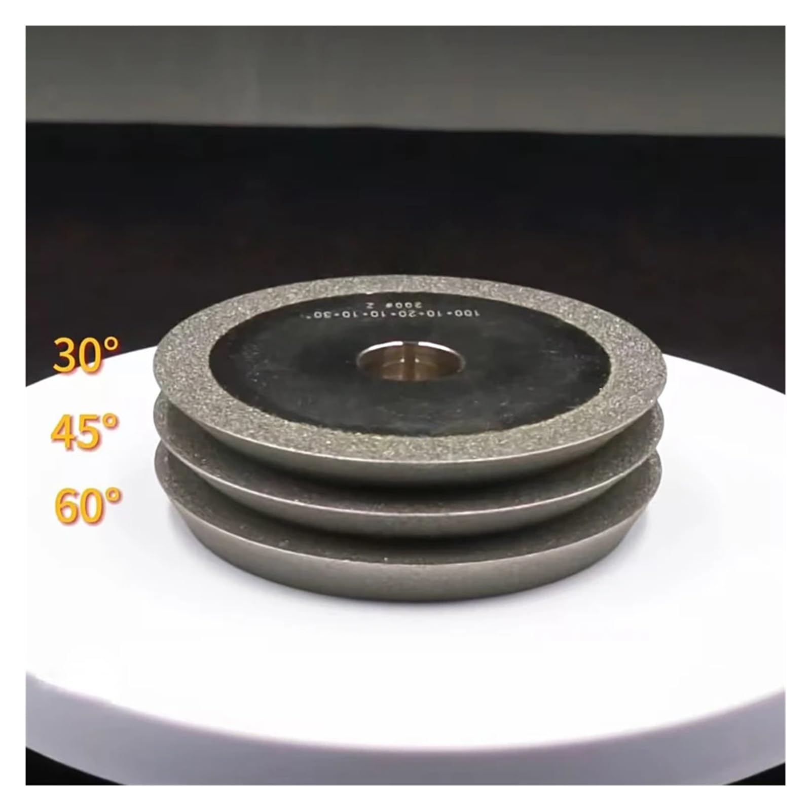 Muela de Diamante bisel único 150mm de diámetro 30 45 60 grados acero de tungsteno CBN fresa de cerámica(150Dx32Hx10TxV45,400 grit)