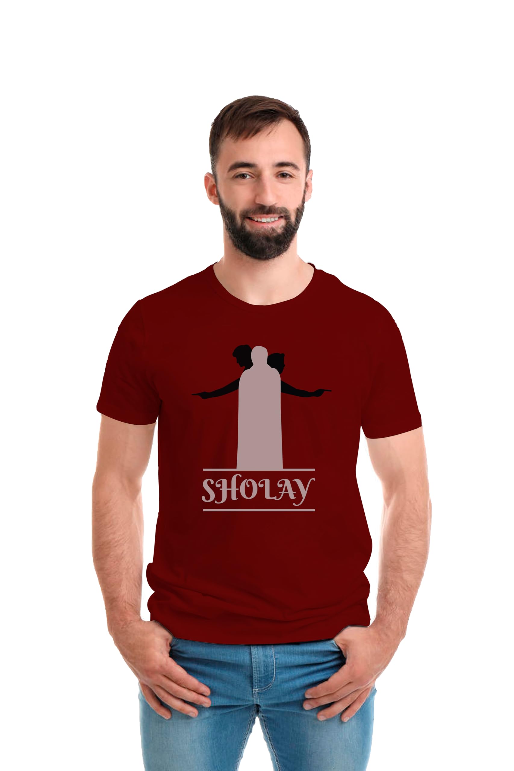 SmarTee StreetSholay Round Neck Half Sleeve Tshirt