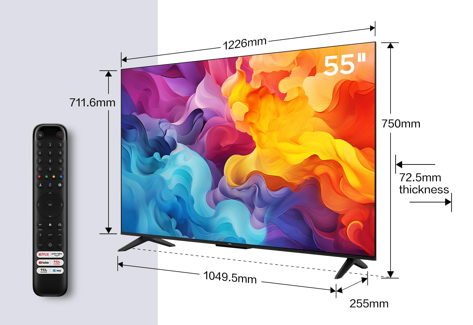 【カノア】TCL 55V6B 55インチ 4K UHD テレビ TCL 55'' 55V6B / 4K HDR Google TV