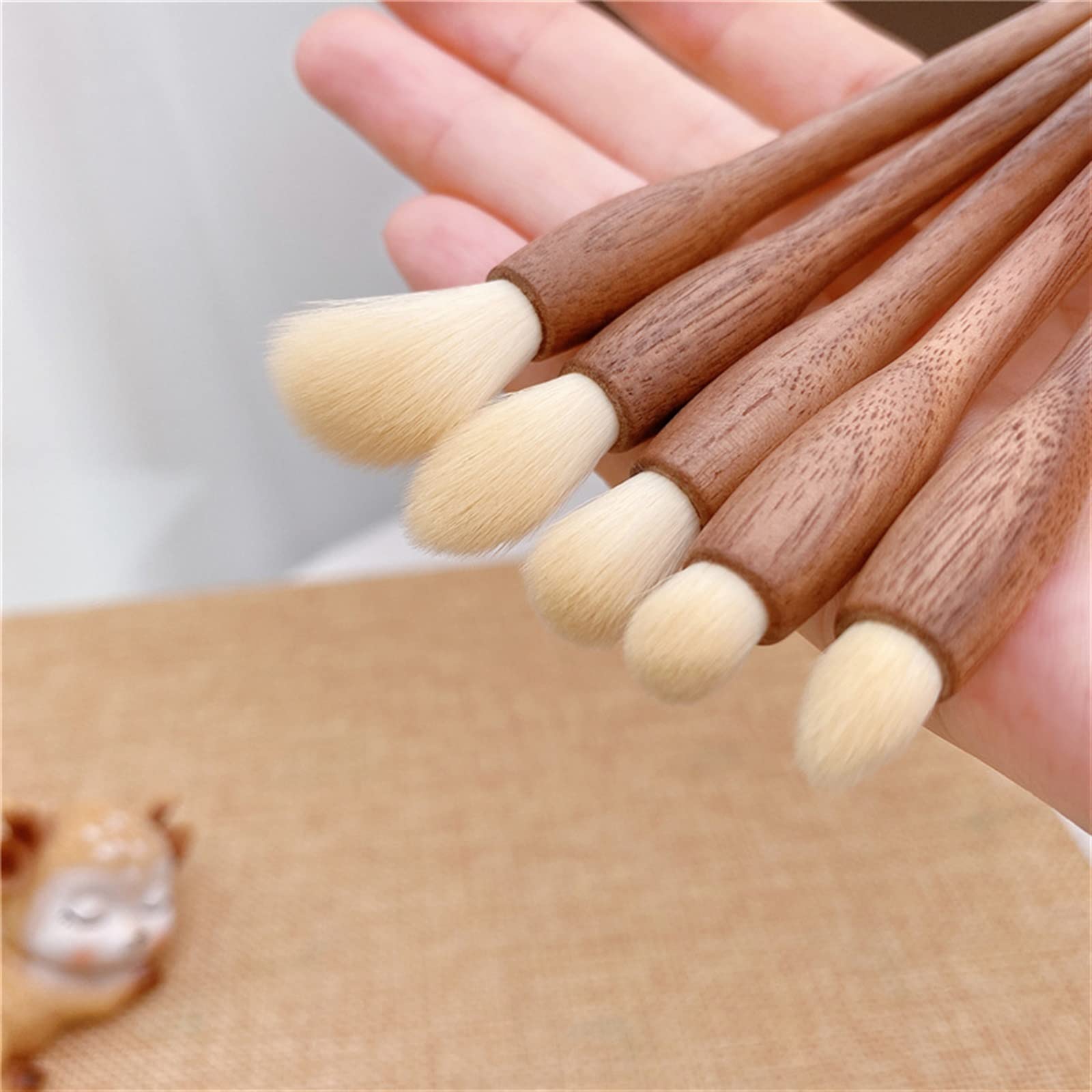 Foundation-Pinsel, Make-up-Pinsel-Set, 8-teilig, Walnuss-Make-up-Pinsel-Set, Kosmetik-Puder-Rouge-Beauty-Tool