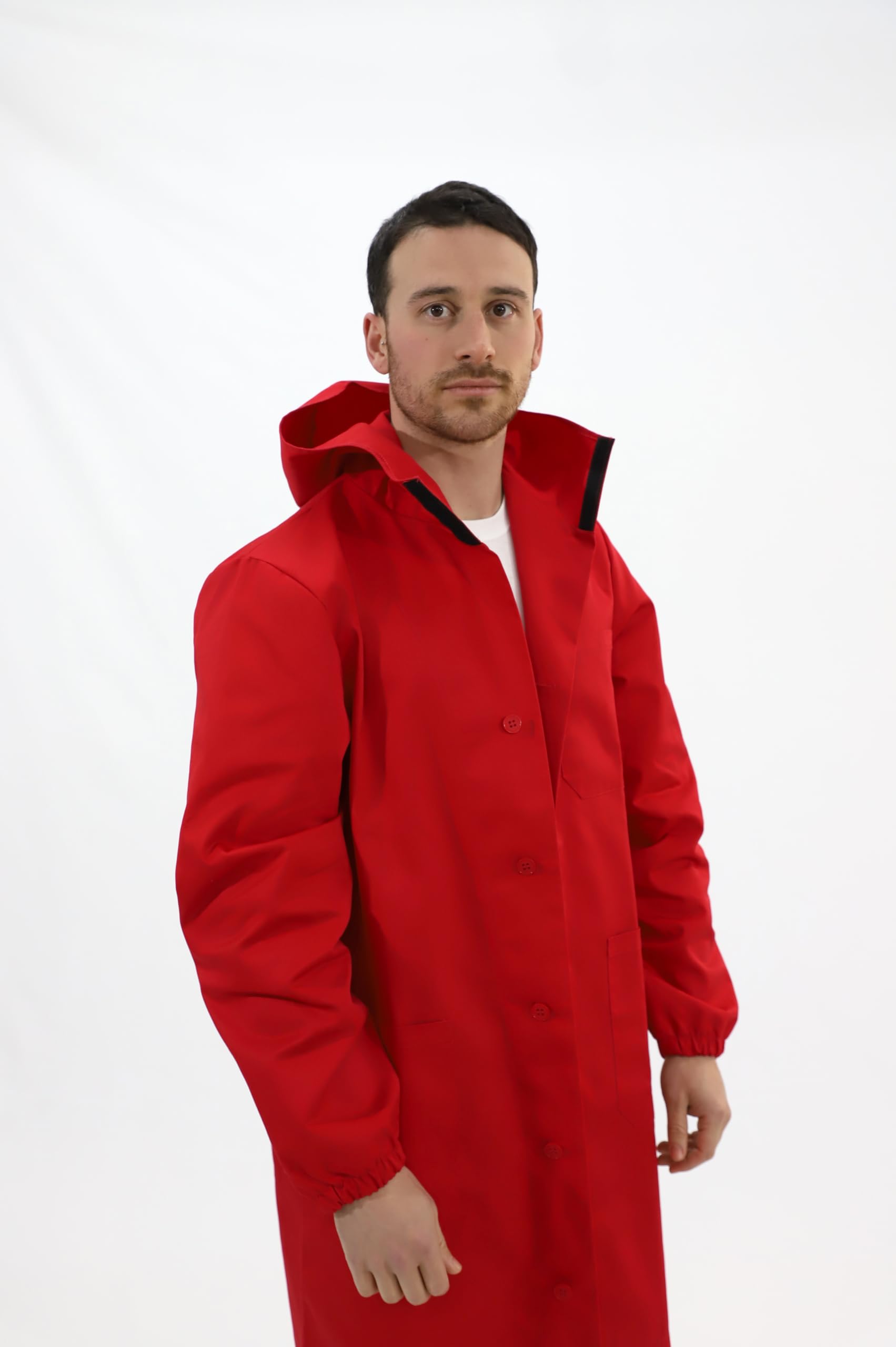 TARF LAVORA CON TE CAMICE CON CAPPUCCIO - Camice Macellaio - unisex - misto cotone - Protezione Collo con velcro