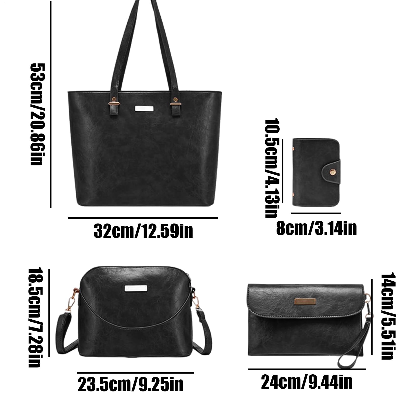 Set Di Borse Tote Custodia Portaoggetti Leggera Idrorepellente | Set da 4 Cartelle Per Riunioni di Lavoro, Campus Universitario, Pendolarismo, Viaggi di Lavoro e Weekend Fuori Porta