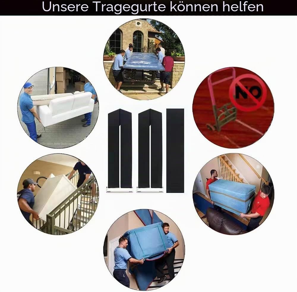 MAXBROTHERS Umzugsgurte (12,7 cm Breite), 2-Personen-Hebe- und Umzugsgurte, Heben, Bewegen und Tragen von Möbeln, Geräten oder Anderen Gegenständen bis zu 362,9 kg
