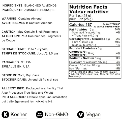 Blanched Almond Flour, 2 Pounds — Non-Gmo Verified, Finely Milled, Raw, Vegan, Keto, Paleo, Kosher, Bulk, Low Sodium, Low Carb. Good Source Of Fiber, Protein, Vitamin E, Copper And Riboflavin, Great For Baking #TOP3