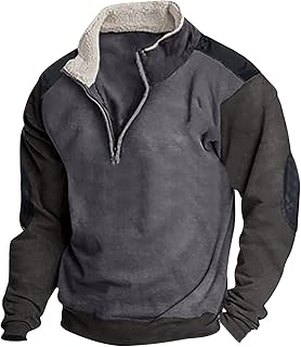 Mens Shirts Casual Stylish Long Sleeve Fall Vintage Quarter Zip Sweatshirt No Hood Regular Fit Collar Pullover