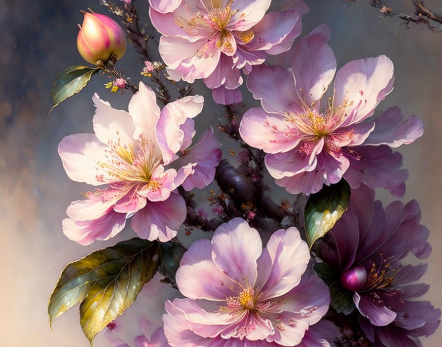 Toile fleur de fruits 58x90 cm GerRit une œuvre d'art épurée sans cadre pour mur