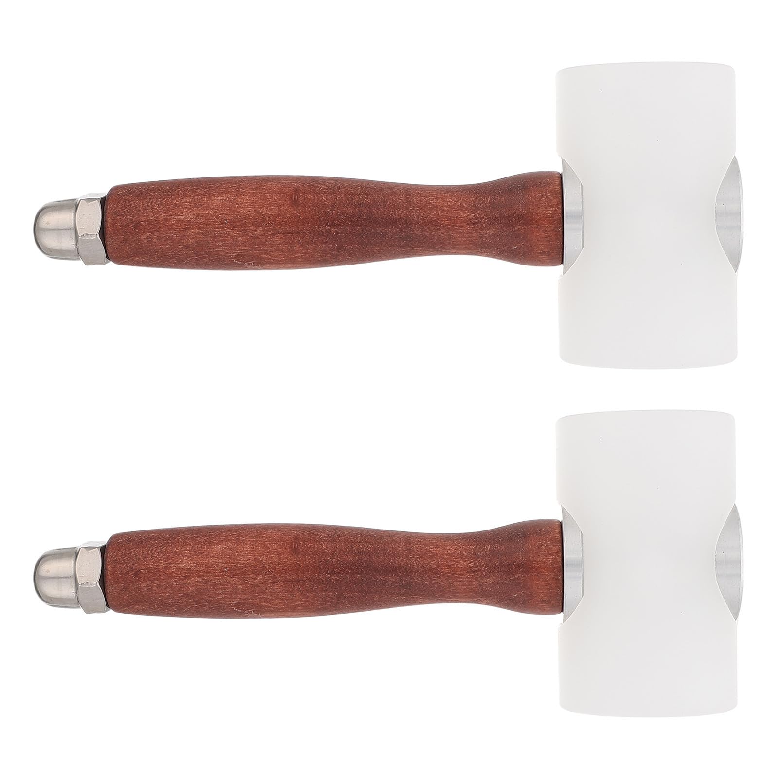 SHINEOFI 2 Piezas Martillo para Grabado Cuero con Mango de Madera Herramienta Manual para Artesanía y Costura de Cuero para Trabajos DIY y Proyectos Creativos