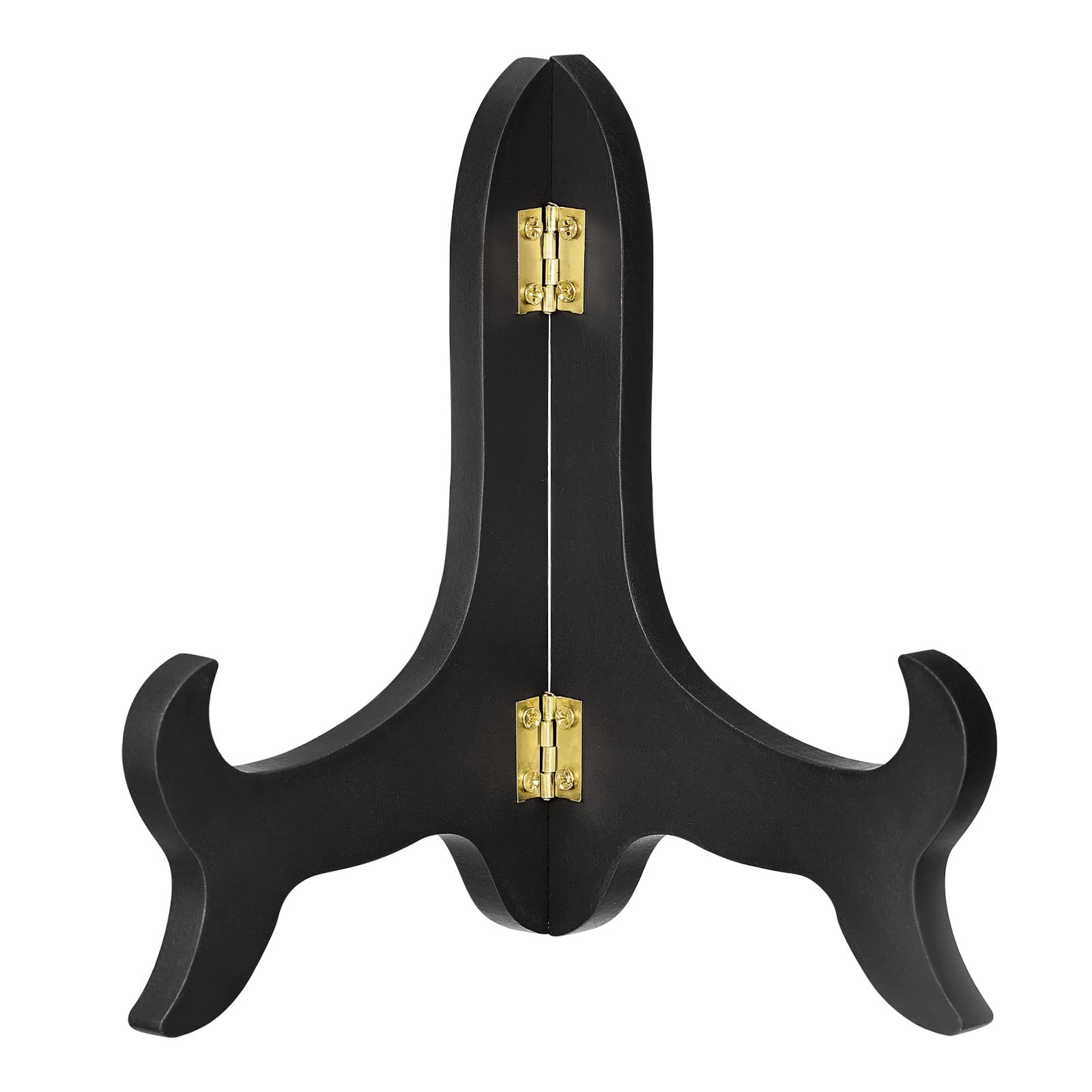 sourcing map 7" Easel Plate Holder, Wooden Folding Display Stand Black for Decorative Picture Frame
