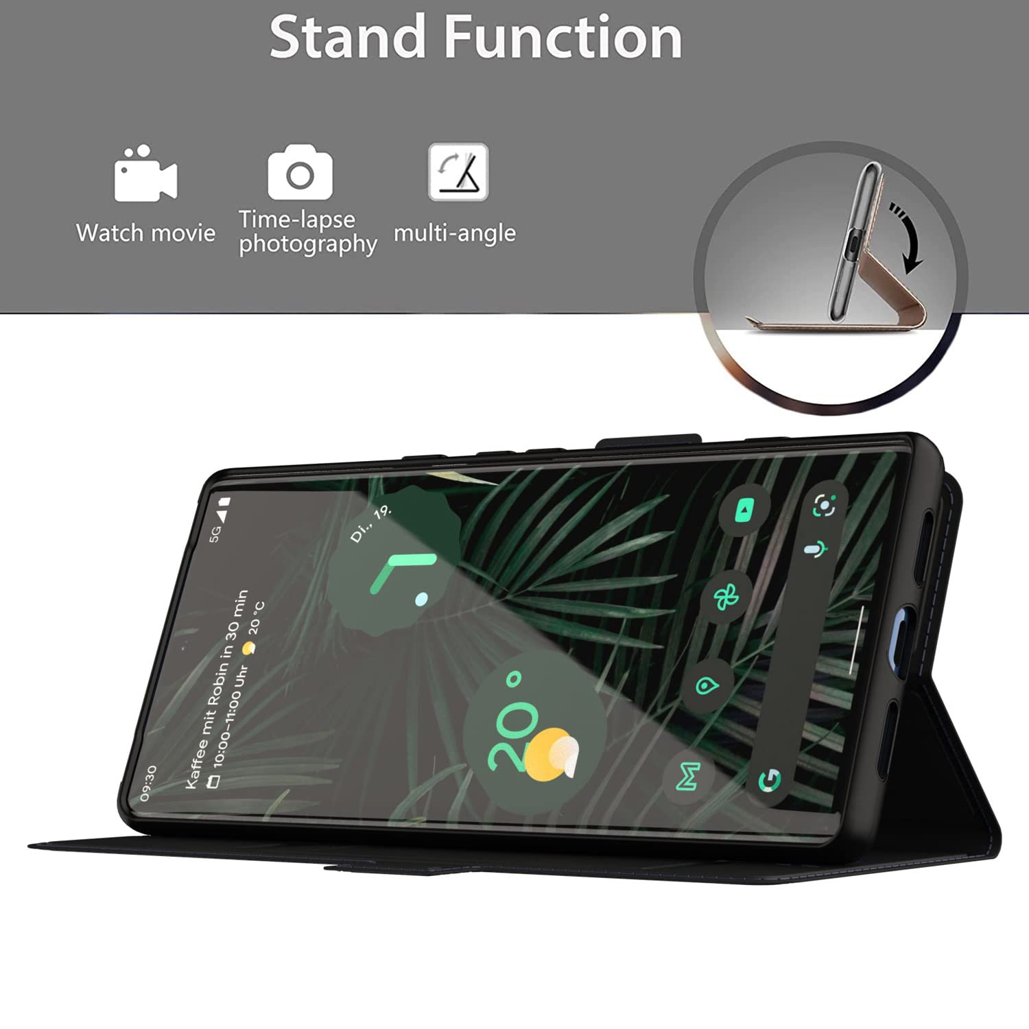 Kapa Pixel 7 Pro Leather Flip Case - Magnetic & Card Holder -3