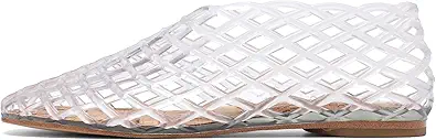 Jelly Mesh Ballet Flats - Comfortable Clear Jelly Shoes, Adult Women's Closed Toe Flats Sandals