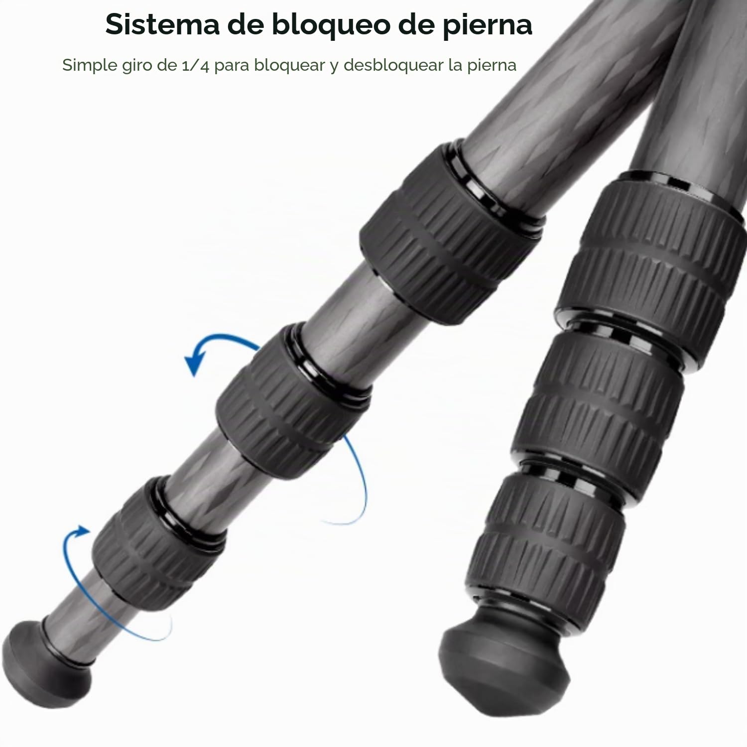 Leofoto - Monopod de Carbono - Extremadamente Fuerte - Capacidad de Transporte: 18 kg - Altura Máx. 165 cm (sin Cabeza de Bola) - Ligero - MP-284C