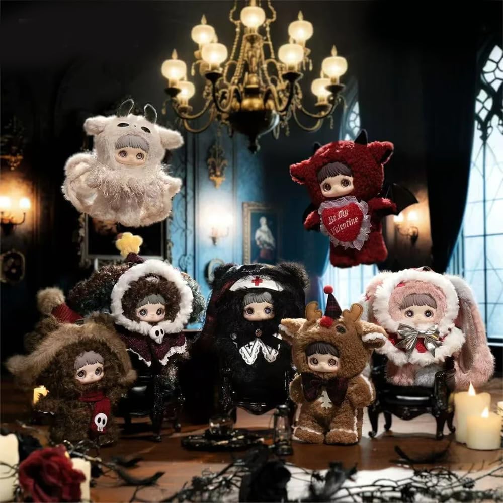 Maymei Blind Box, MayMei Winter Weirdness Series Plush Blind Box, Mystery MayMei Doll Collectible Figures, Single Box (1 of 7 Possible Styles)