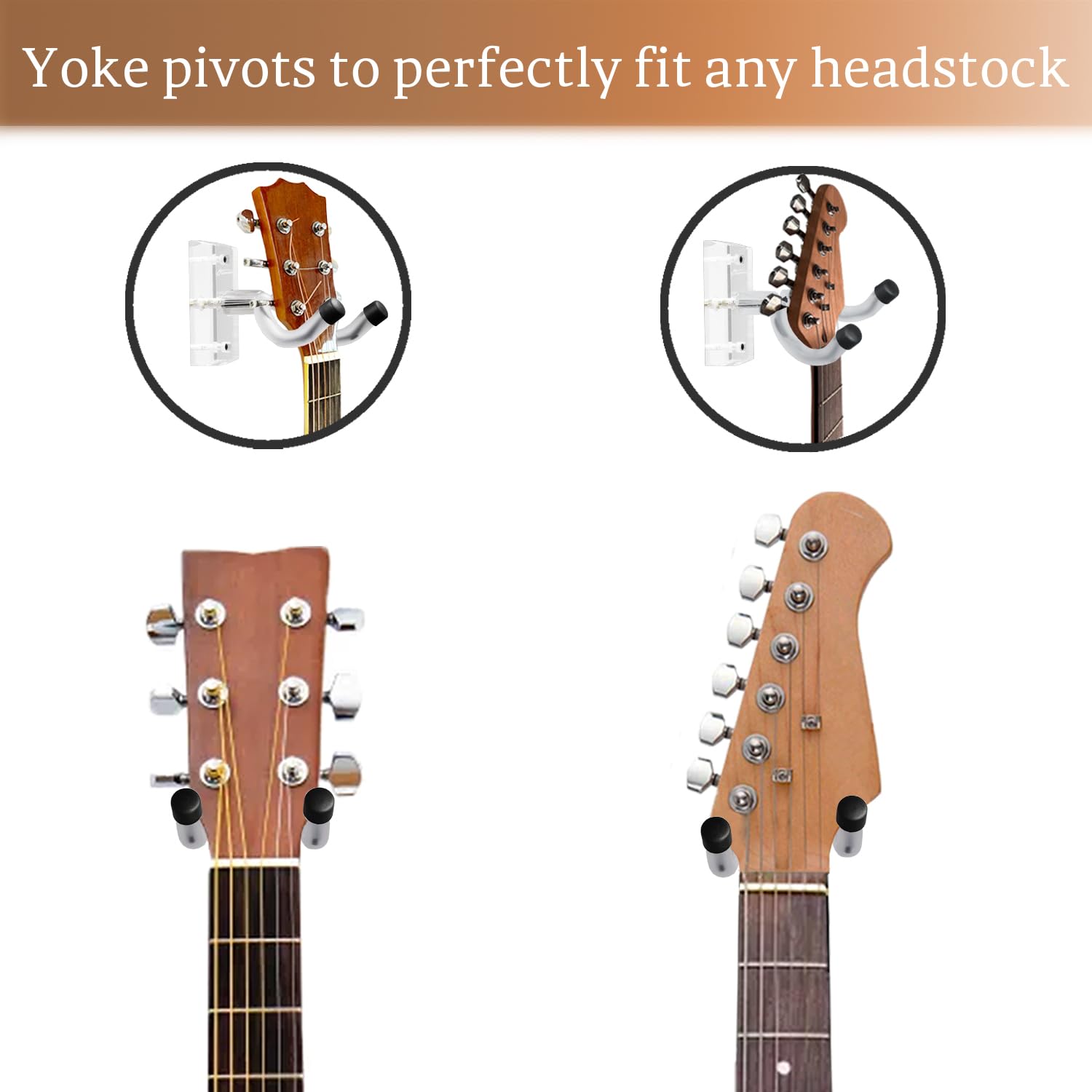 Onmiwod Soporte de pared acrílico para guitarra, soporte de pared de guitarra en forma de U, soporte de pared para guitarra acústica, guitarra eléctrica, banjo, bajo, para guitarristas y hombres