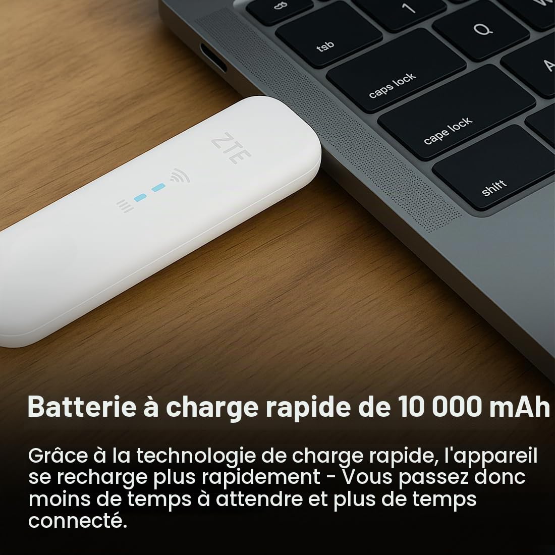 ZTE MF79N Modem USB Wi-FI déverrouillé, Point d'accès Wi-FI de Voyage à Faible coût vers 10 appareils, Ports d'antenne externes (Blanc)