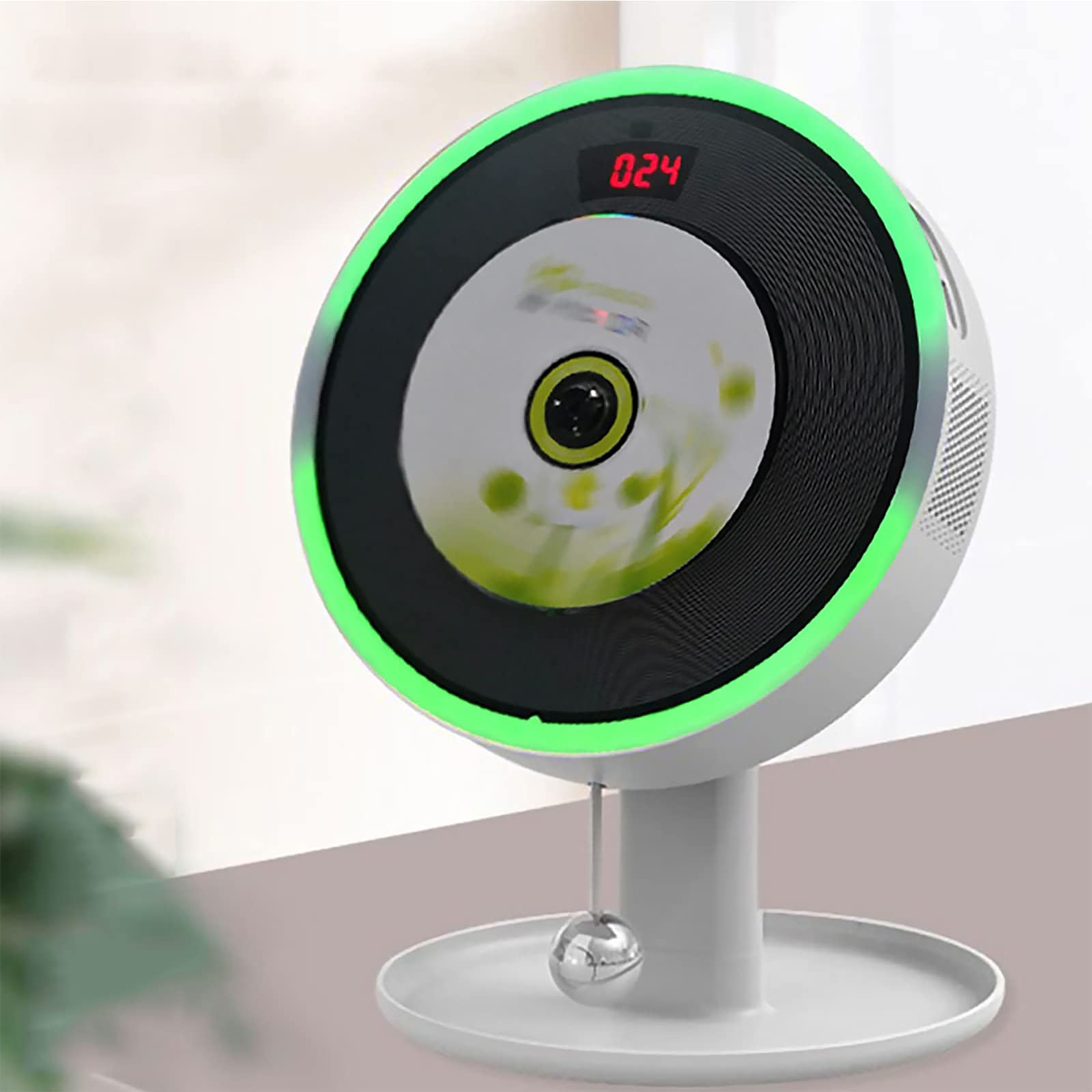 Lecteur CD de table avec télécommande et lumière LED pour la chambre