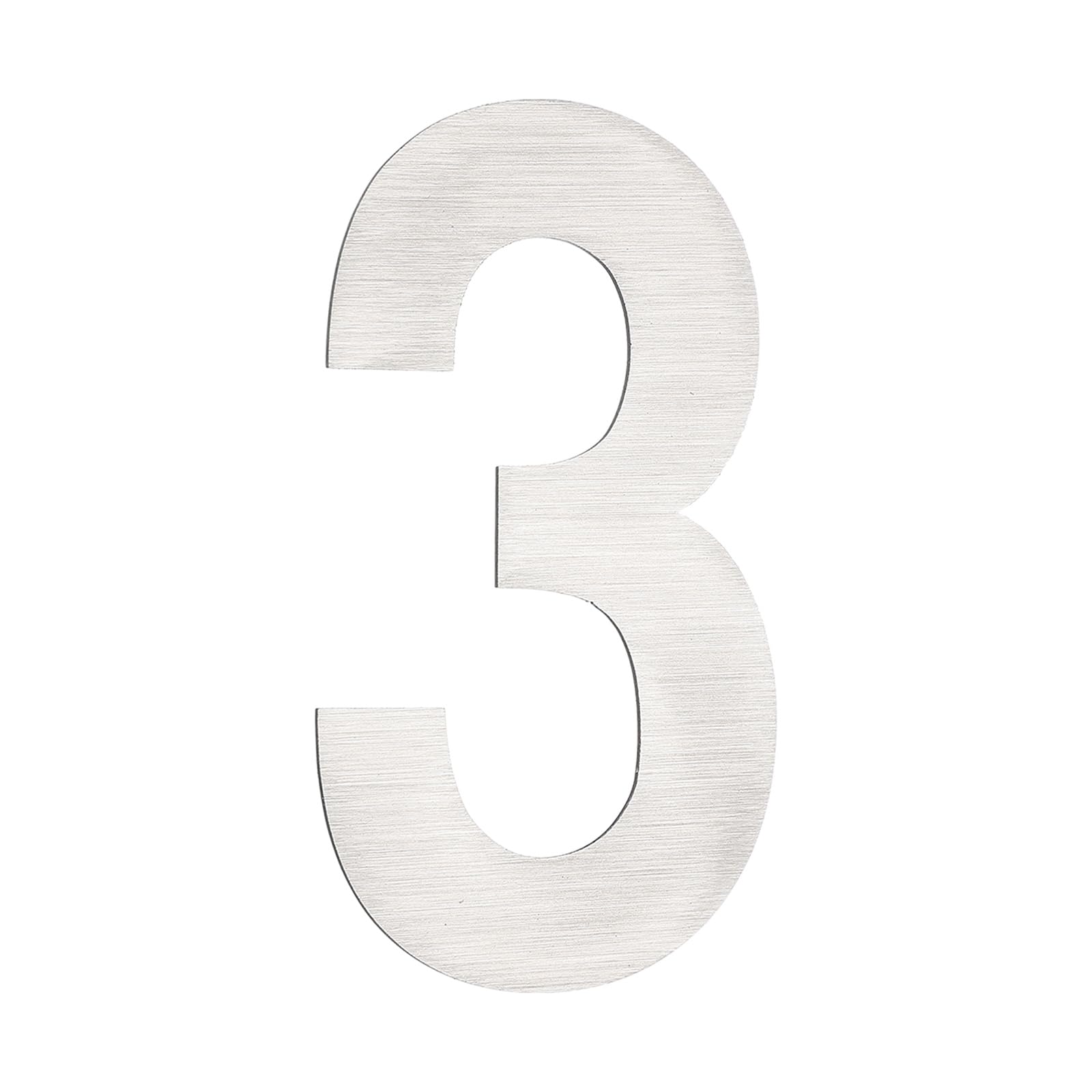 PATIKIL House Numbers for Outside, Number 3 Silver Stainless Steel Self Adhesive Modern Mailbox Address Door Numbers for Outdoor House Residential Mailboxes 3.54x1.97 Inch