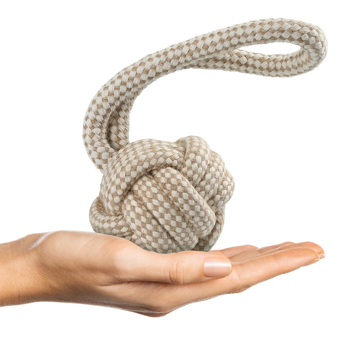 Romneys Deaf Ball with Rope for Dogs Dog Toys, Knot Ball with Throwing Rope for Fetch Games - Image 2
