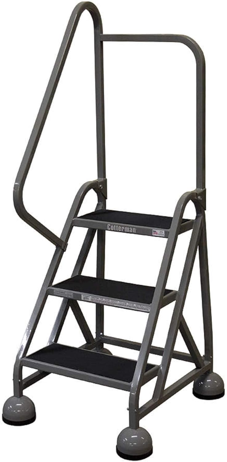 Rolling Ladder, Hndrl, Platfm 27 In H