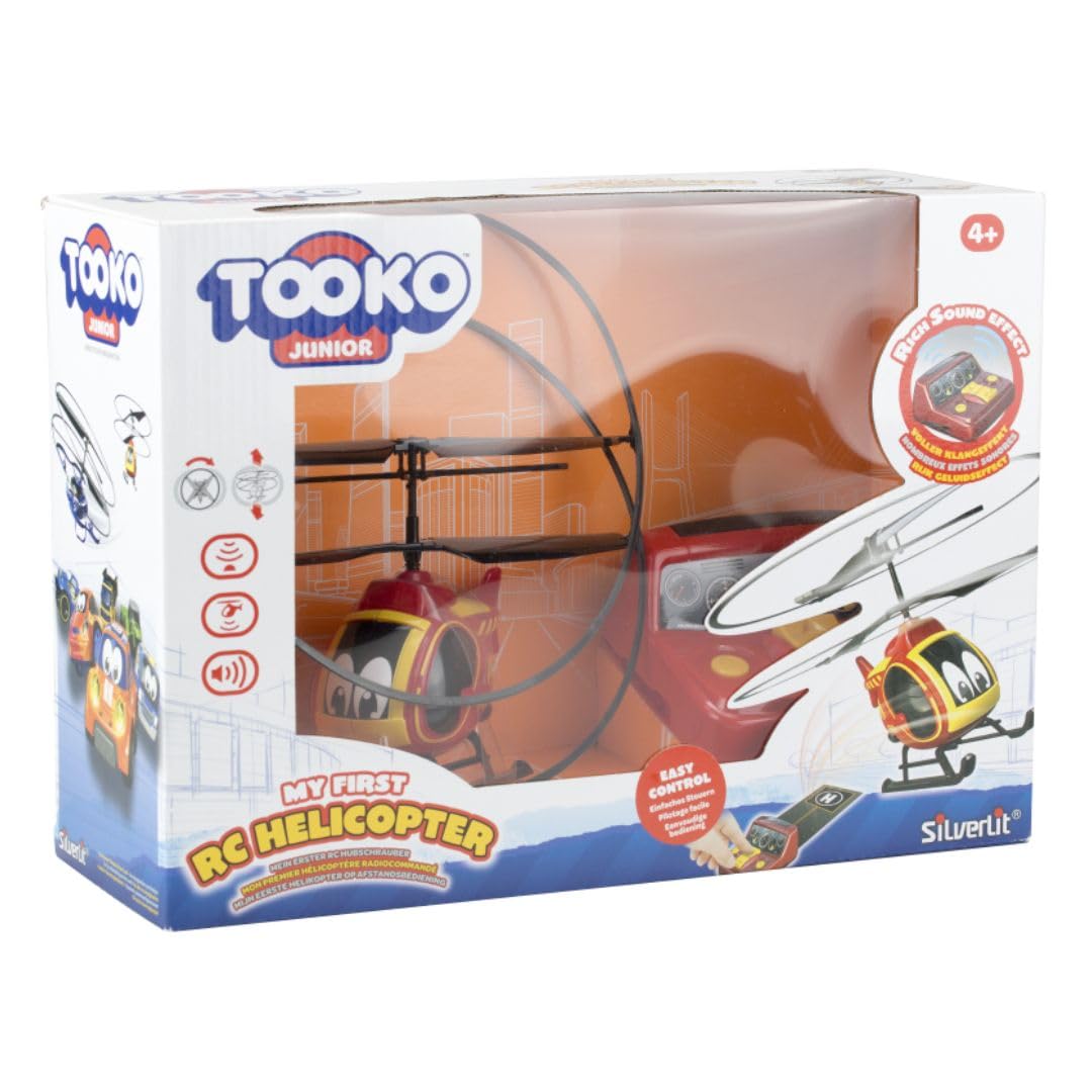 TOOKO My First RC Helicopter Infrared Control Remote Control Toy Sound Effects Kids Toy Ages 4+ Playmat Included RC Helicopter for Kids