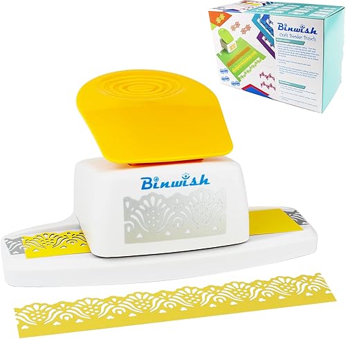 BINWISH Perforadora de borde para manualidades, perforadora de cartulina, borde de desplazamiento de encaje para álbumes de recortes, herramienta de