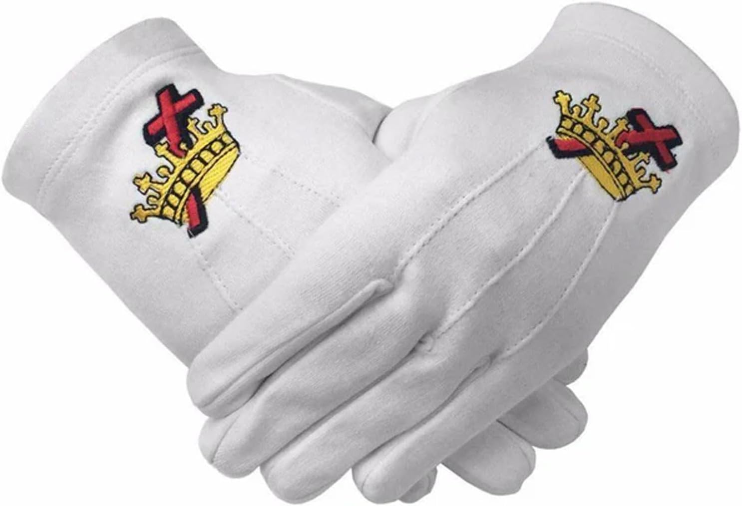 Bricks Masons Masonic Knight Templar Kt 100% Cotton Machine Embroidery White Glove
