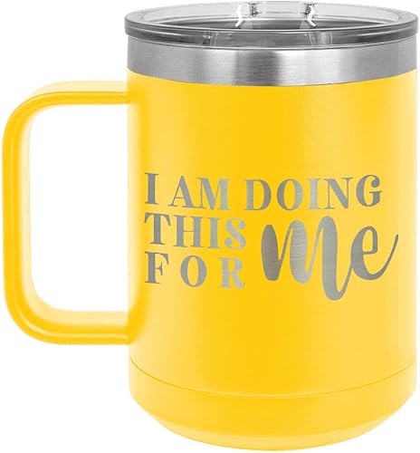 Miniatura 10 de ONLYGIFTS.COM - Taza de café con tapa deslizante para hombre y mujer, diseño con texto en inglés "I am making this for me", Verde