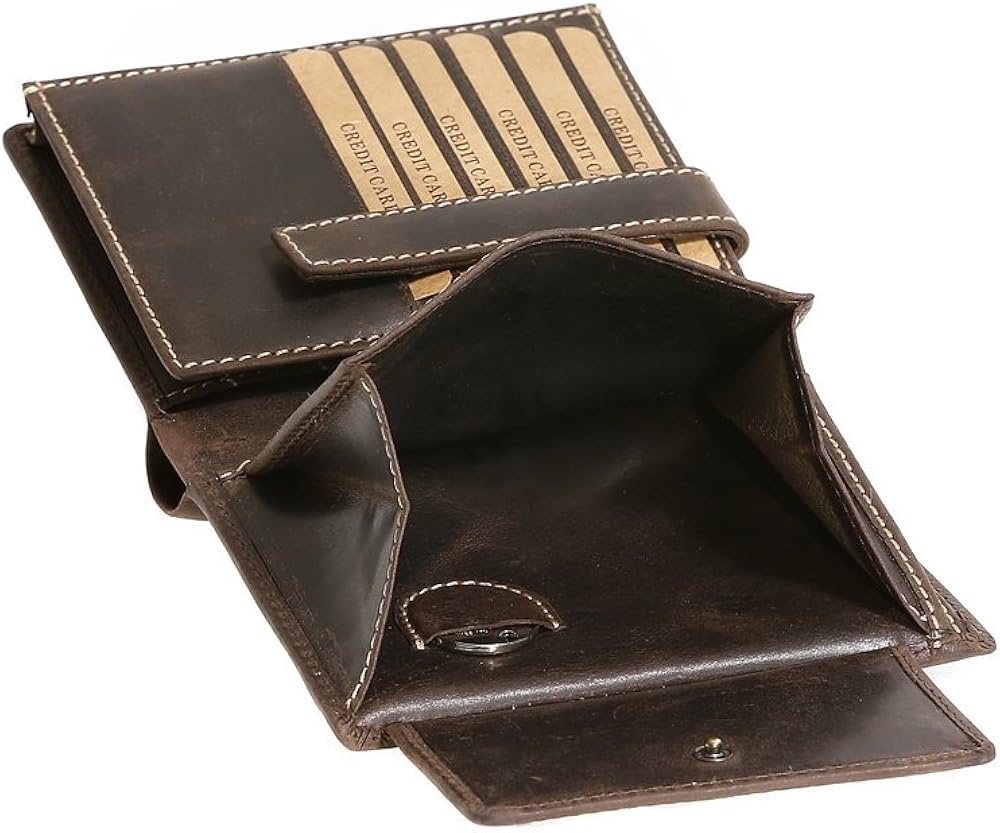 Portafoglio Orizzontale Marrone Chiaro in Pelle Martellata