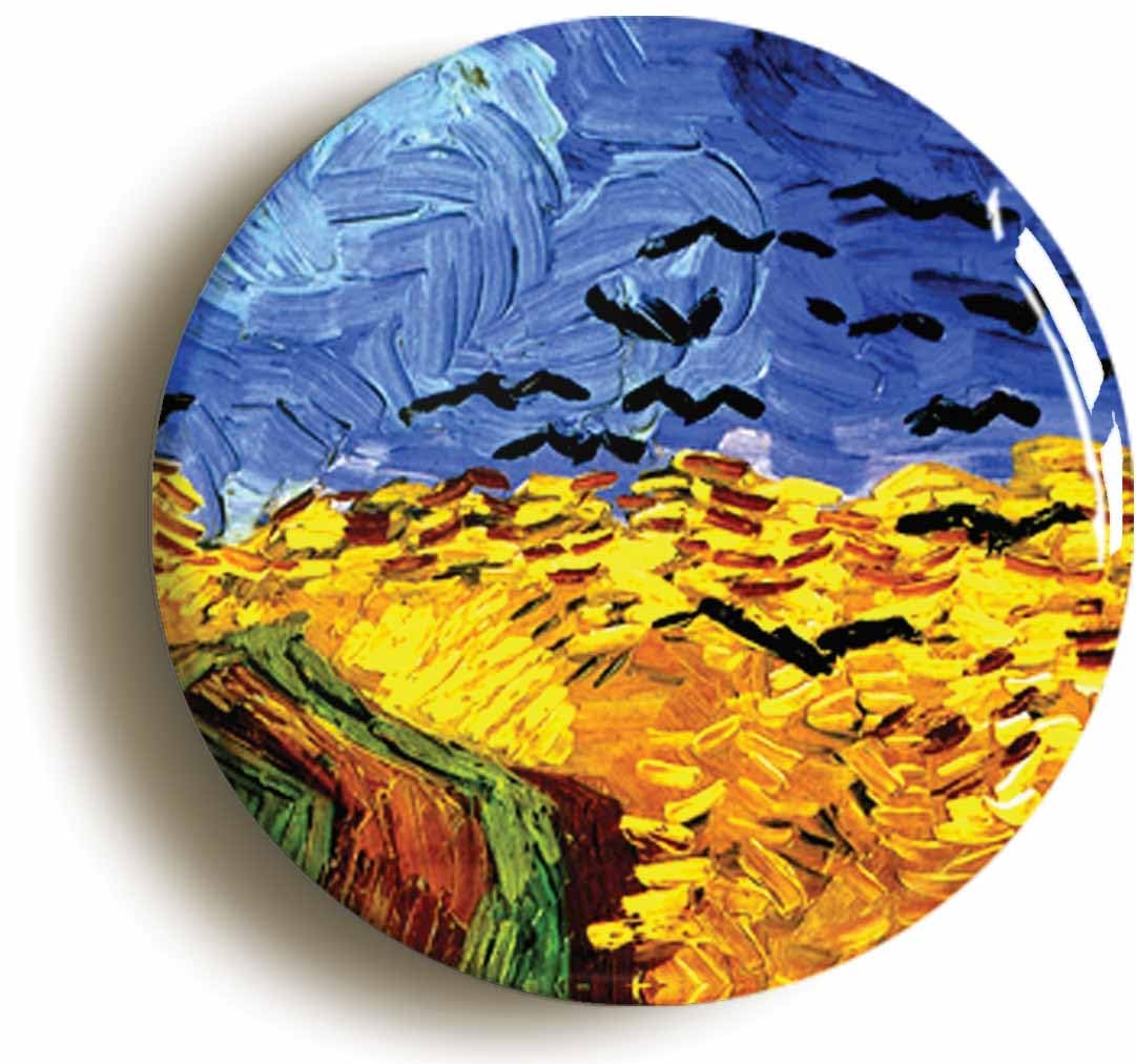 Ozorath Vincent Van Gogh Wheatfield With Crows Fridge Magnet (Circular 2Inch / 50Mm Diameter)