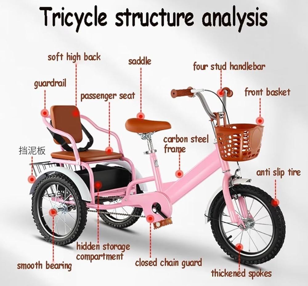 Amazon | 助手席付き子供用アウトドアバイク、フロントとリアの