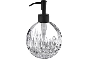 Black Round Glass Soap Dispenser