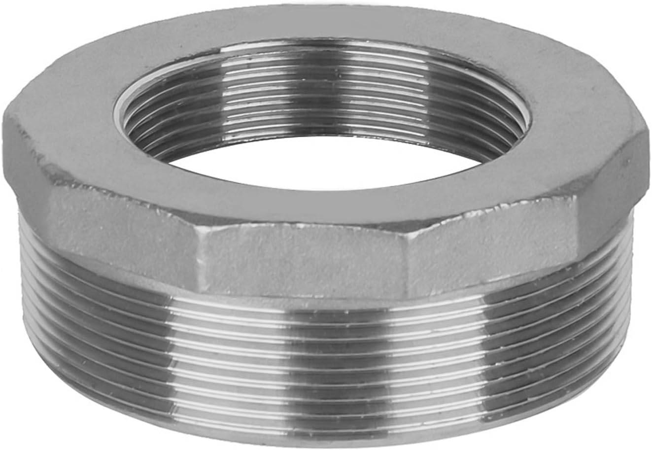 Reducer Hex Bushing, 1PC 4"Male - 2"Female BSPT 304 Stainless Steel Pipe Connectors, Reducing Pipe Adapter Fitting for Plumbing Air Tool and more