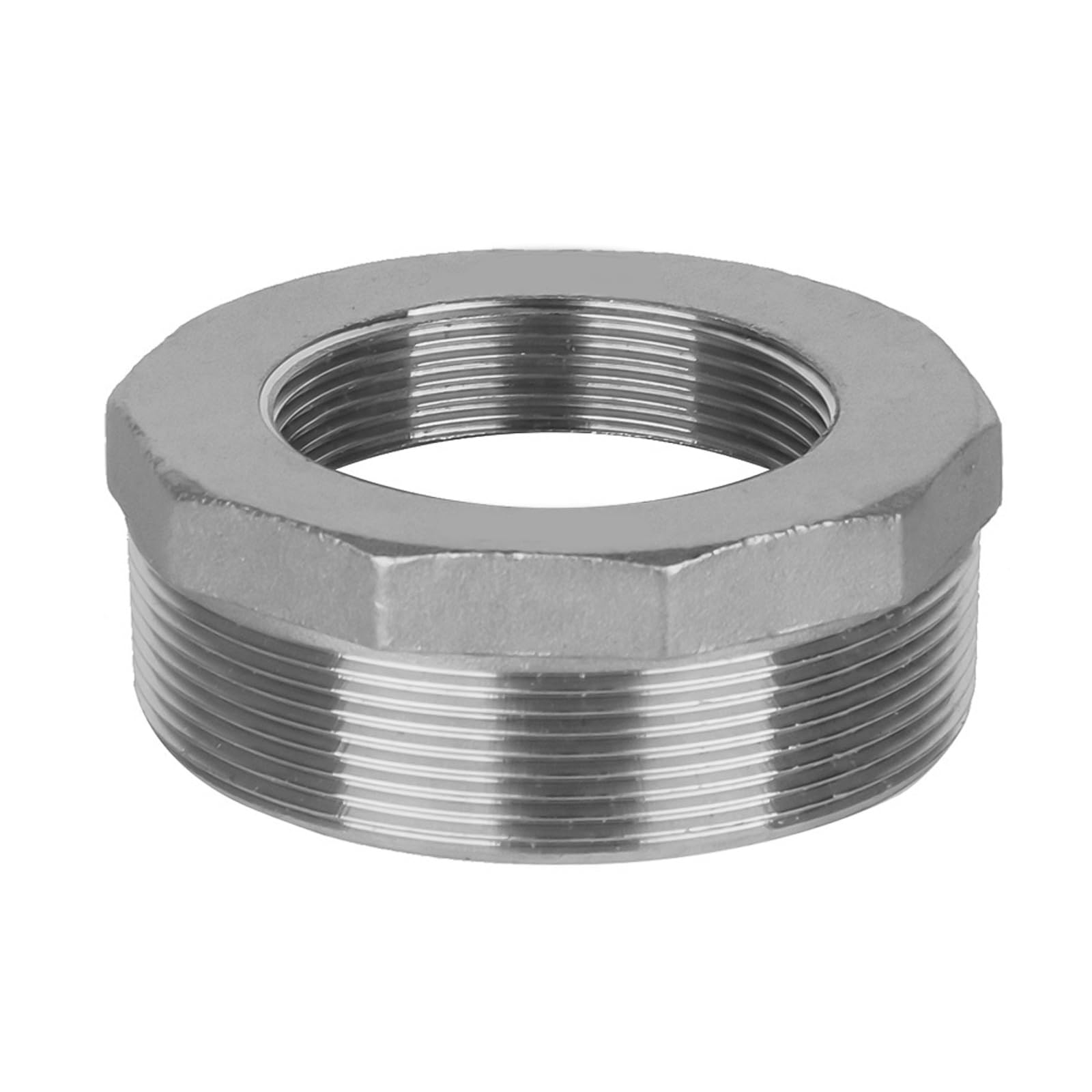 Reduzierstück Sechskantbuchse, 1 Stück, 10,2 cm männlich - 7,6 cm weiblich, BSPT 304 Edelstahl-Rohrverbinder, Reduzierrohradapter für Sanitär-Luftwerkzeuge und mehr