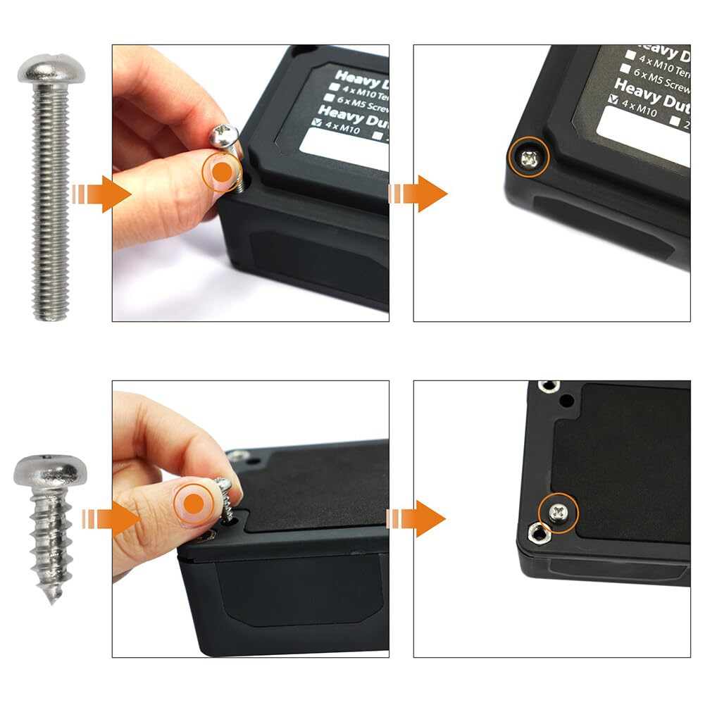 200 Amp Power Distribution Block Bus Bar,DC48V M10 Post Battery Power Distribution Junction Terminal Block Bus-Bar Box Terminal Board for Car Boat RV