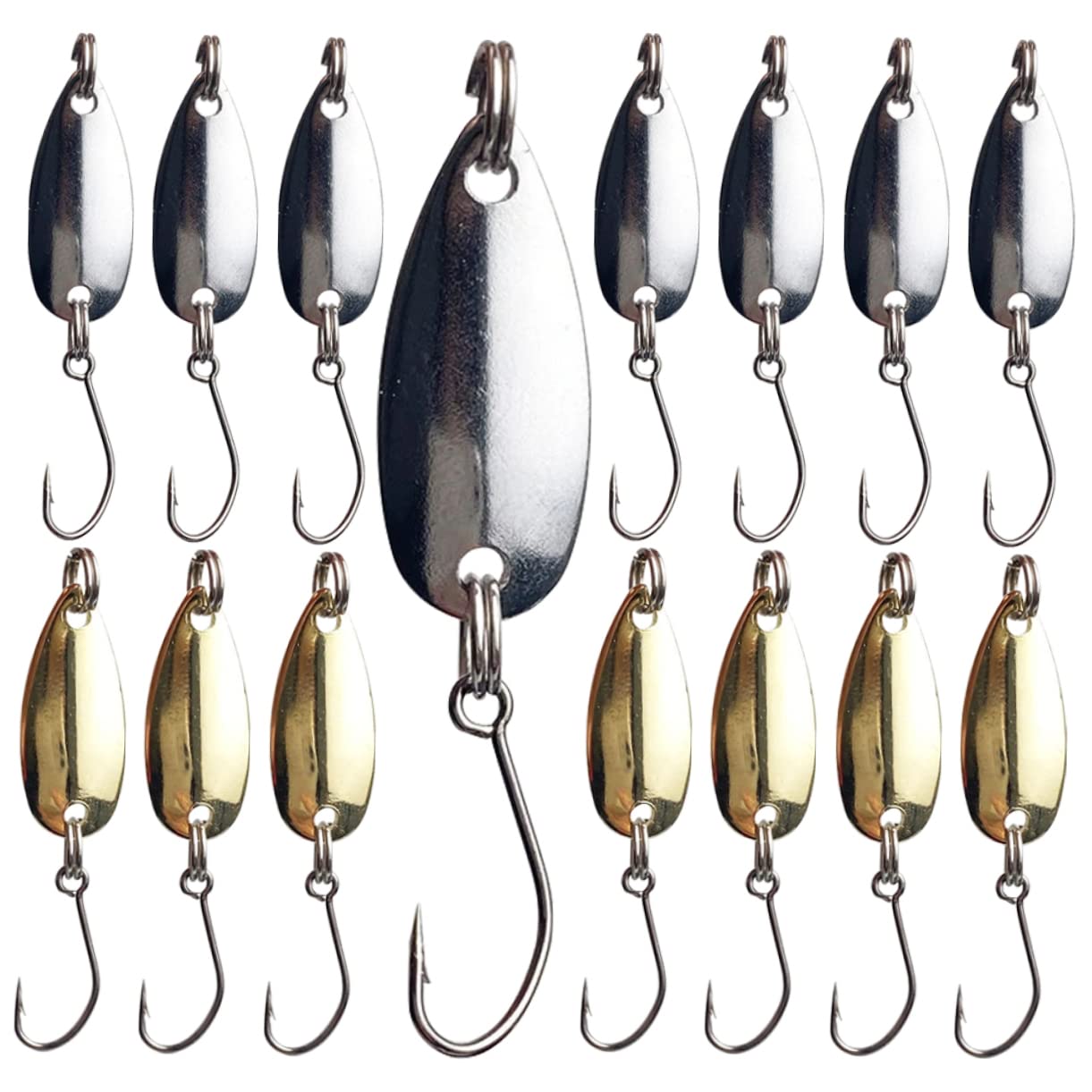 48 Uds Gancho De Cebo De Metal Cuchara De Pesca De Agua Dulce Cucharas De Jigging Ganchos De Hundimiento De Agua Salada Frutero Dorado Cebos De Pesca Señuelos De Pesca Perca