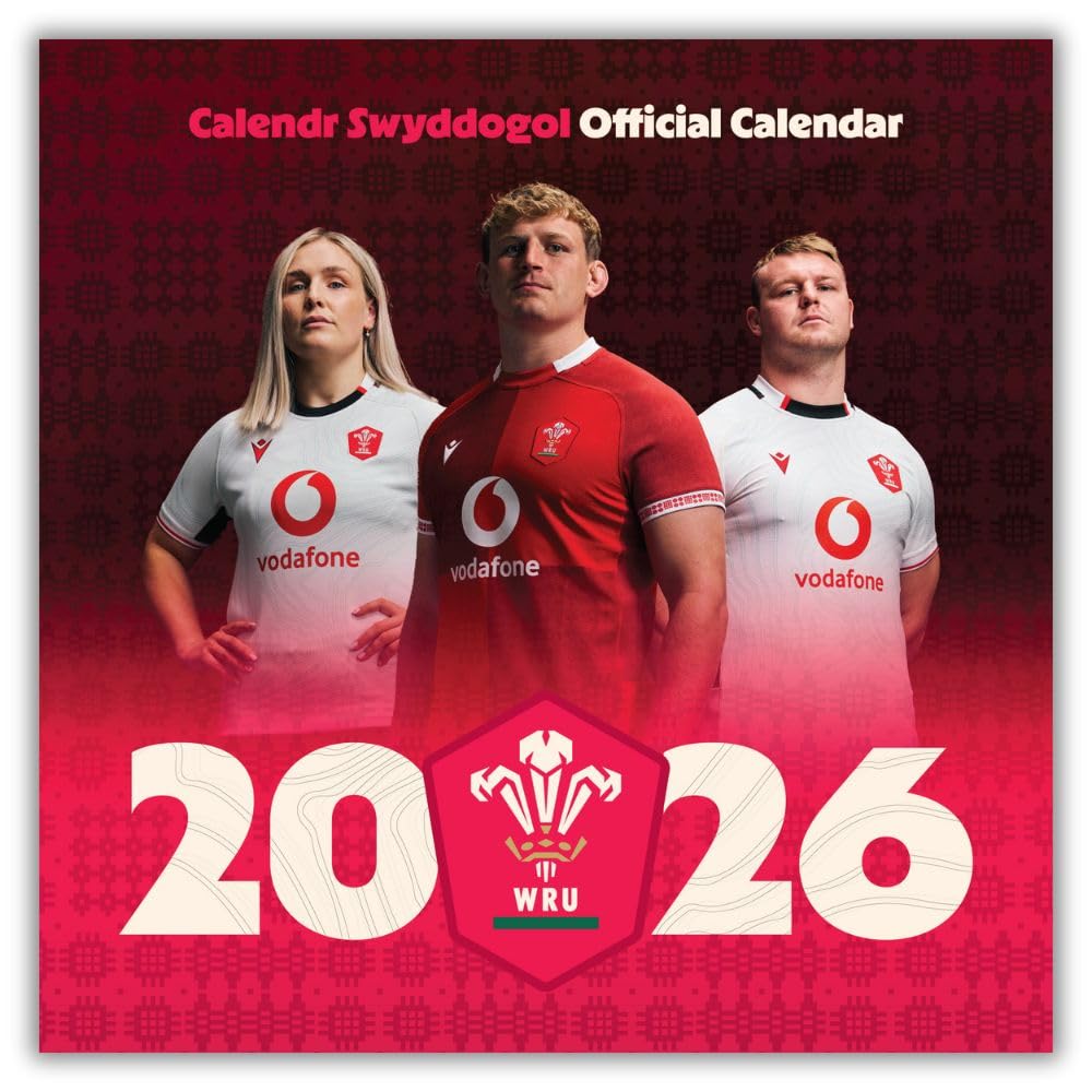Welsh Rugby Union Calendar 2026, Wall Calendars, Month To View, Sports, Gift