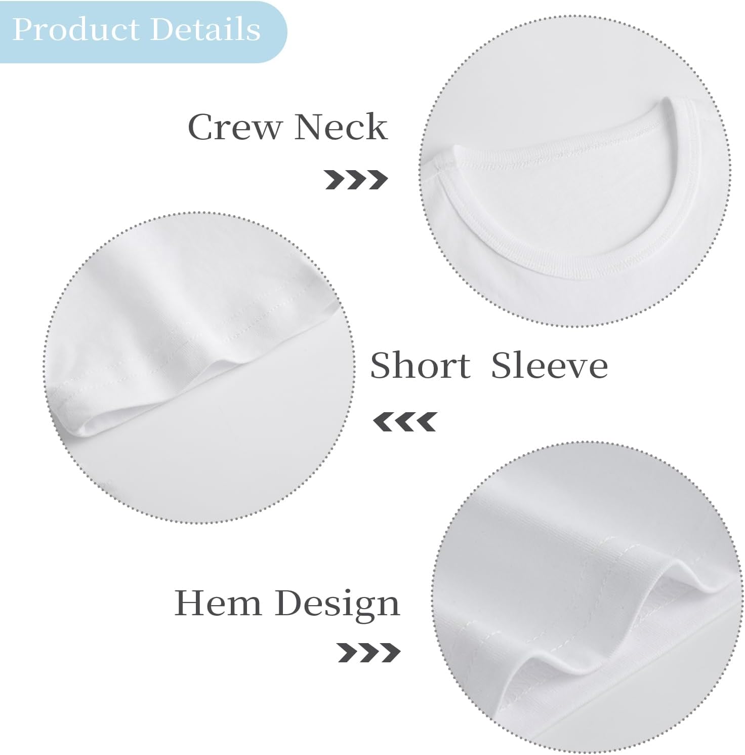 6 Pack Cotton Boys T Shirts Kids Short Sleeve Tops Summer Tee Shirts Clothes for Toddlers