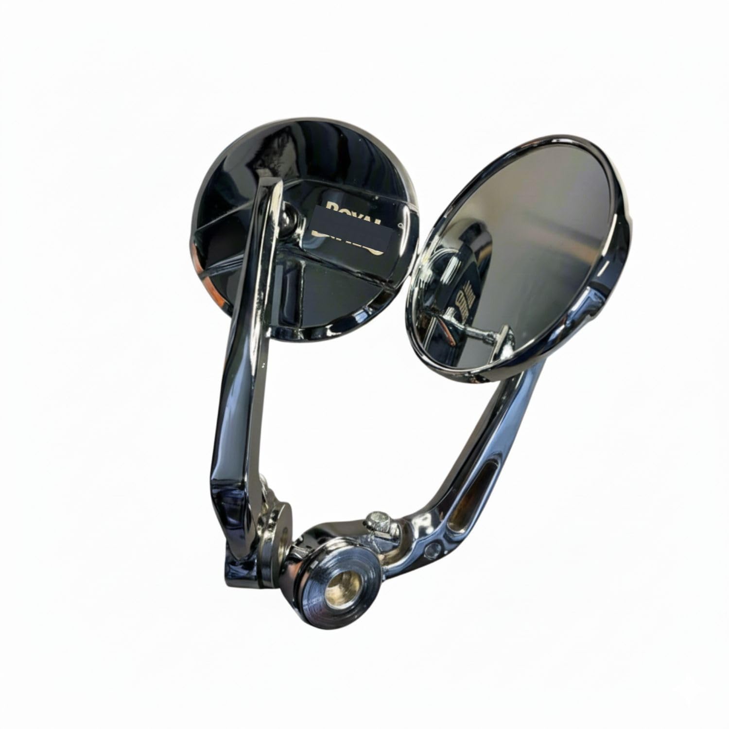 Adjustable Chrome Side Mirror Set | Universal Motorcycle Rear View Mirrors for RE Bullet, Classic, Jawa, Yezdi | Vintage Chrome Finish-image-46
