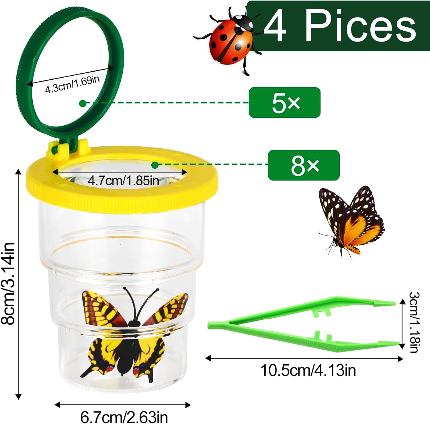 Kulveanju Kit Exploration Insectes 12 Pièces – Boîte à Insectes, Loupe, Filet, Pince – Cadeau Pour Enfants Dès 3 Ans