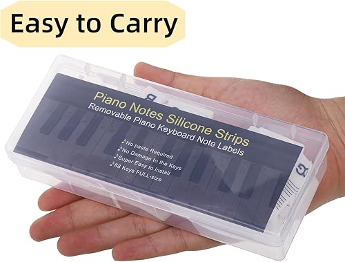 Miniatura 5 de Pumtus Paquete de 2 guías de notas de piano, etiquetas de notas de teclado de piano extraíbles, calcomanías de teclado de piano de tamaño completo